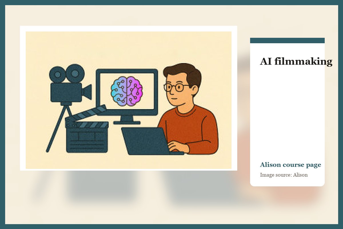 AI filmmaking course page from Alison